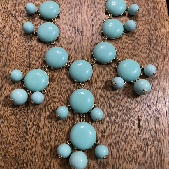 Bubble necklace Turquoise & gold color adjustable length - Picture 2 of 3